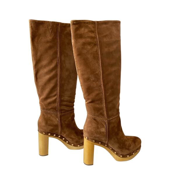 Veronica Beard Glendale Hazelwood Suede Clog Knee High Boots Size 7.5 NEW - Picture 12 of 16